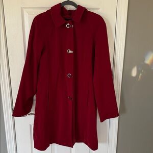 London Fog Vibrant Red Trench Coat
